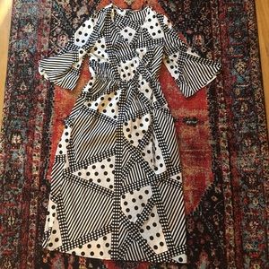 Patterned midi kimono dress